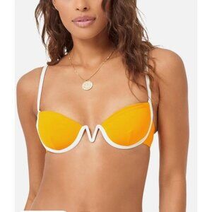 L Space Bikini Top Women's Mango & Cream Nico Underwire Size Small